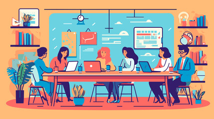 Concept vector illustration of business meeting.