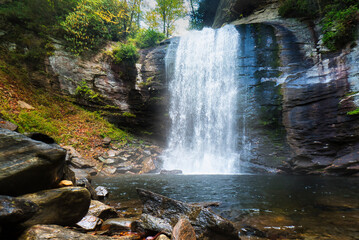 Fototapeta na wymiar Looking glass falls near Brevard, North Carolina.