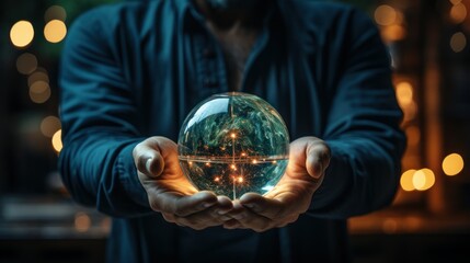 Fototapeta premium Fantasy light bulb in the hand