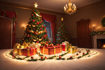 Room with Christmas decorations