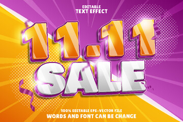 11.11 sale editable text effect emboss modern style