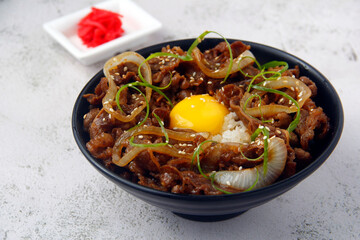Freshly cooked Japanese food Gyudon