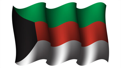kuwait waving flag design vector illustration