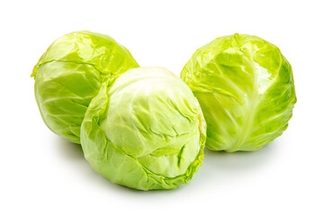 Fototapeta premium fresh cabbage head isolated on white background