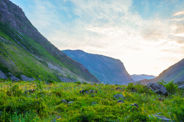 sunset over the mountains	