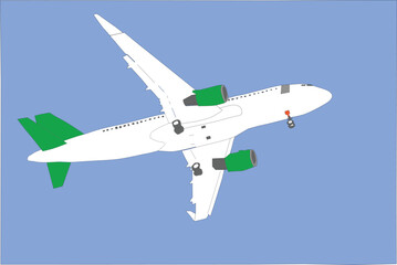 vector of an airplane preparing to land