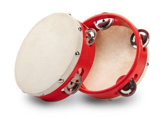 tambourine isolated on white background