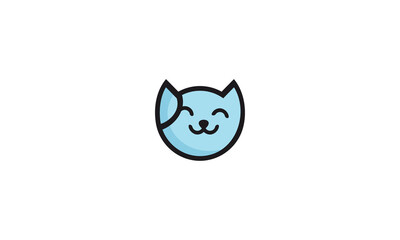 cute cat icon collection logo design vector