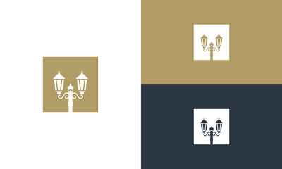 collection of garden lights logo design vector