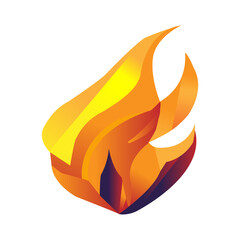 fire flame burning hot glow flat design icon Free Vector