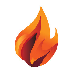 fire flame burning hot glow flat design icon Free Vector