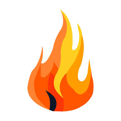 fire flame burning hot glow flat design icon Free Vector