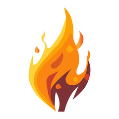 fire flame burning hot glow flat design icon Free Vector
