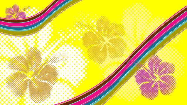 tropical hawaiian colorful background banner illustration in vector format