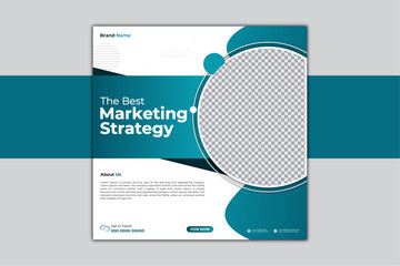 Creative and trendy digital marketing promotional banner social media post design template 