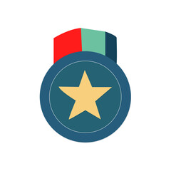 Medal cartoon color illustration free Vector