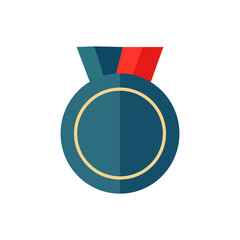 Medal cartoon color illustration free Vector