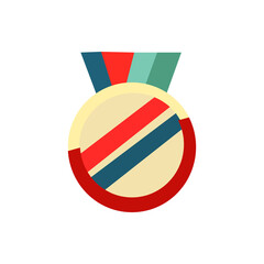 Medal cartoon color illustration free Vector
