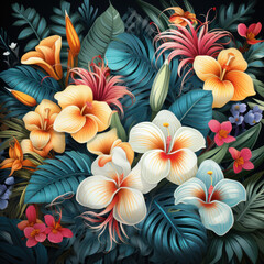 Tropical paradise vector seamless pattern
