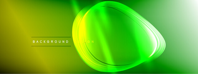 Vector abstract background - liquid transparent bubble shapes on fluid gradient with shadows and light effects