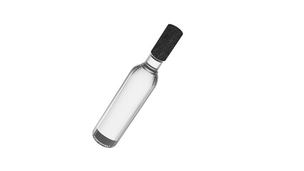 Glass bottle 3D render isolated