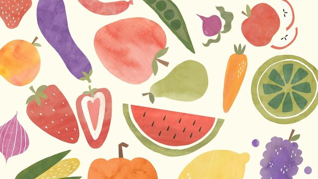 organic vegetarian food vector, cute colorful design illustration, seamless pattern