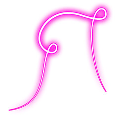 Pink Glowing Neon Swirl Light Design Element