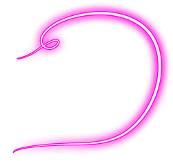 Pink Glowing Neon Swirl Light Design Element