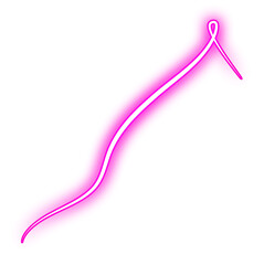 Pink Glowing Neon Swirl Light Design Element