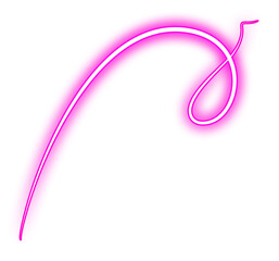 Pink Glowing Neon Swirl Light Design Element