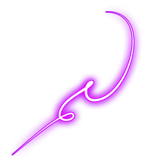 Purple Glowing Neon Swirl Light Design Element