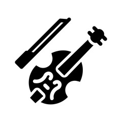 violin glyph icon illustration vector graphic. Simple element illustration vector graphic, suitable for app, websites, and presentations isolated on white background