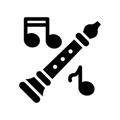 flute glyph icon illustration vector graphic. Simple element illustration vector graphic, suitable for app, websites, and presentations isolated on white background
