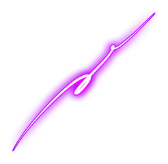 Purple Glowing Neon Swirl Light Design Element