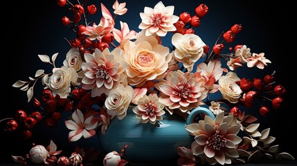 Artistic flower arrangement Patterned blossoms , HD, Background Wallpaper, Desktop Wallpaper