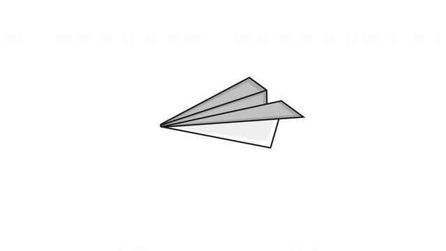 animated video forming a paper airplane icon