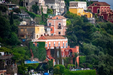 Cercles muraux Plage de Positano, côte amalfitaine, Italie Town of Positano - Italy