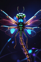 DRAGONFLY BLUE NEON COLOR