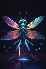 DRAGONFLY BLUE NEON COLOR