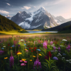 alpine lake in the mountains
