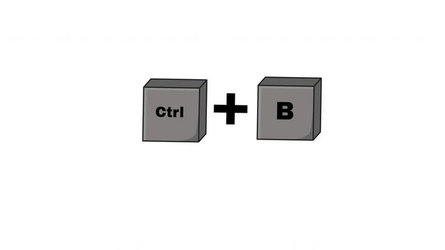 Animation of the CTRL key and B key on the keyboard