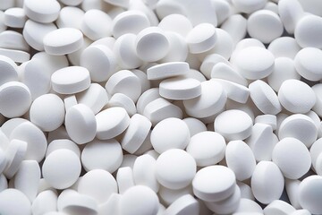White pills background. Medicine and health concept