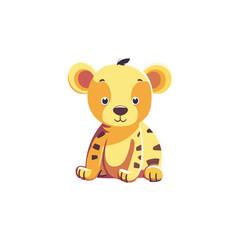 Cute tiger wild animal cartoon character