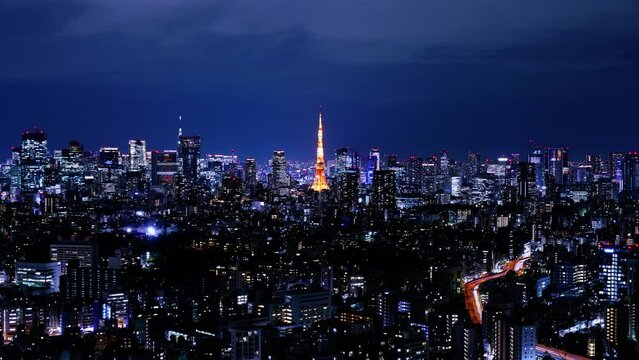 Tokyo Timelapse - Tokyo Tower, Roppongi, Minato ward area city night view