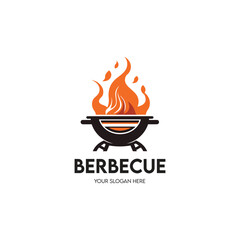 BBQ restaurant logo design template