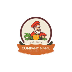 Fresh vegetable Shope logo design template