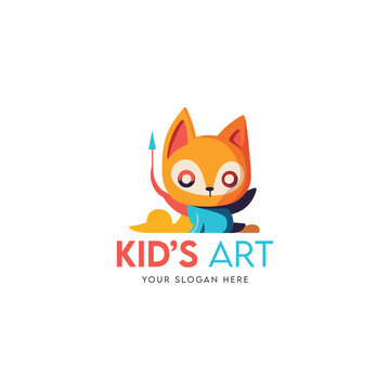 kid's art logo design idea and concept