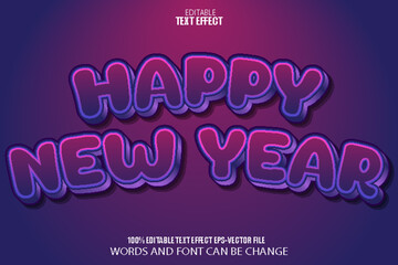 Happy New Year Editable Text Effect Modern Style