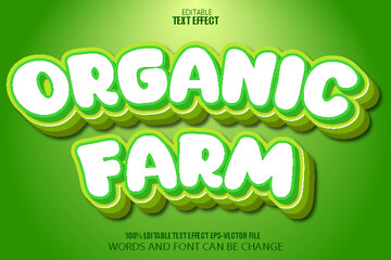 Organic Farm Editable Text Effect Cartoon Style
