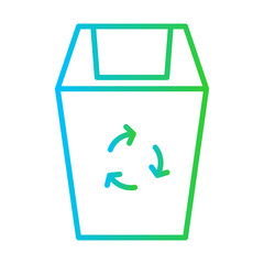 Recyclable waste green city icon with blue and green gradient outline style. recycle, recycling, environment, pollution, waste, ecology, garbage. Vector Illustration